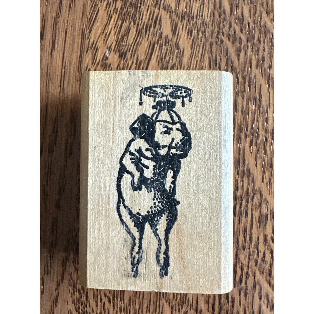 RBBB Flying Pig Beanie Propeller When Pigs Fly Funny 1991 Rubber Stamp Vintage